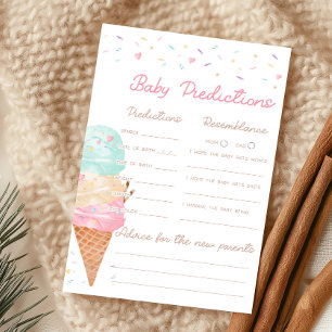 Lámina Juego de predicciones para baby shower de helado