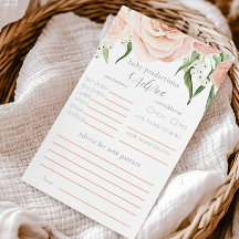 Juego de predicciones para baby shower de niña con