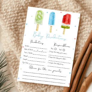 Lámina Juego de predicciones para baby shower de Popsicle