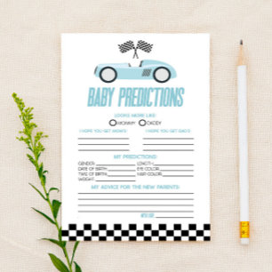 Lámina Juego de predicciones para Baby Shower del coche d