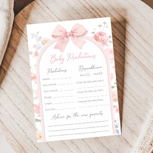 Lámina Juego de predicciones para baby shower Floral Bow