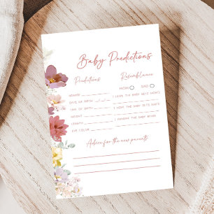 Lámina Juego de predicciones para baby shower Florals Bab