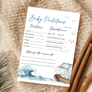 Lámina Juego de predicciones para baby shower náutico