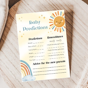 Lámina Juego de predicciones para baby shower Retro Sunsh