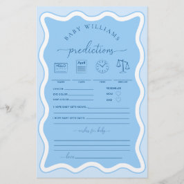 Lámina Juego de predicciones para bebé azul Wave