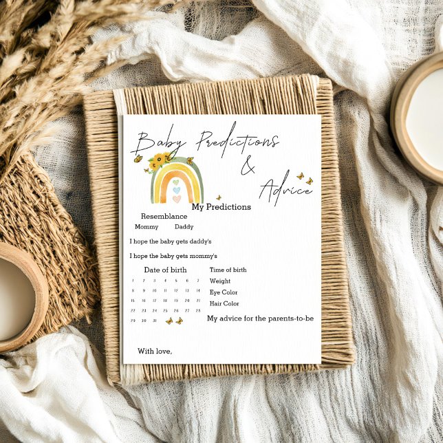 Lámina Juego de predicciones para bebé Boho Rainbow con g (Subido por el creador)