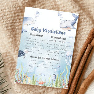 Lámina Juego de predicciones para bebé en la ducha Azul b