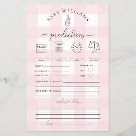 Lámina Juego de Predicciones para Bebés Buñuelos Rosa Gin