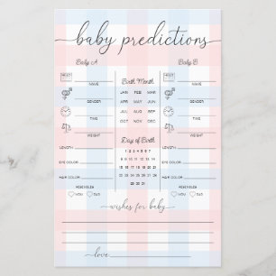 Lámina Juego de predicciones para bebés gemelos de cuadro