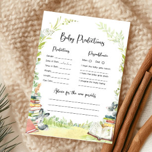 Lámina Juego de predicciones para el baby shower del nuev