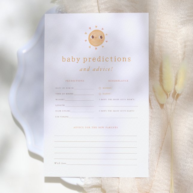 Lámina Juego de predicciones y consejos de Baby Shower Su (Subido por el creador)