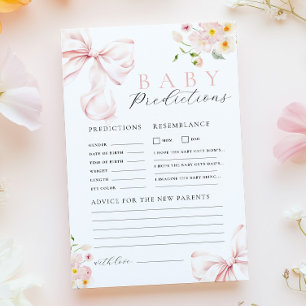 Lámina Juego de predicciones y consejos para baby shower