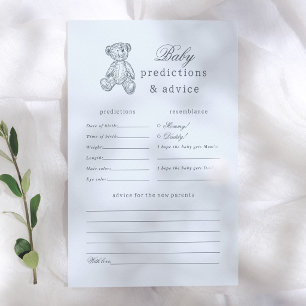Lámina Juego de predicciones y consejos para baby shower