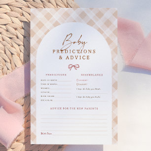 Lámina Juego de predicciones y consejos para baby shower