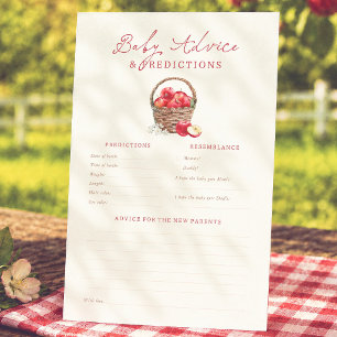 Lámina Juego de predicciones y consejos para baby shower