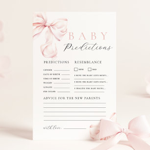Lámina Juego de predicciones y consejos para baby shower 