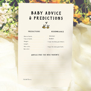 Lámina Juego de predicciones y consejos para bebé abeja r