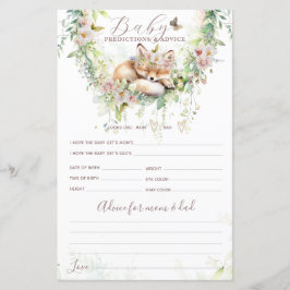 Lámina Juego de Predicciones y Consejos para Bebés Floral