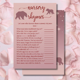 Lámina Juego de preguntas de Rhymes de enfermería de Baby