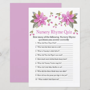 Lámina Juego de preguntas de rimas infantiles de flores p