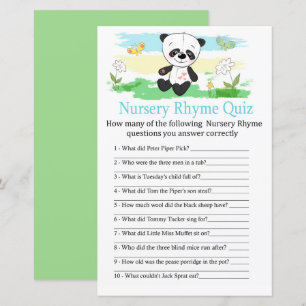 Lámina Juego de preguntas de rimas infantiles de panda be