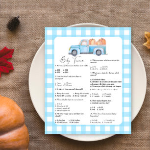 Lámina Juego de preguntas para baby shower - Coche con ca