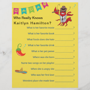 Lámina Juego de preguntas para Baby Shower Fiesta en Espa