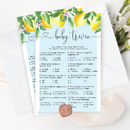 Lámina Juego de preguntas y respuestas para baby shower B