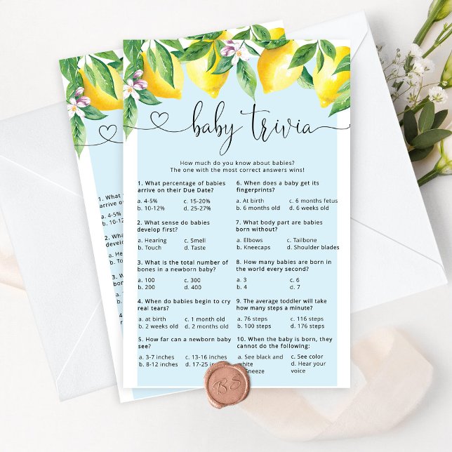 Lámina Juego de preguntas y respuestas para baby shower B (Subido por el creador)