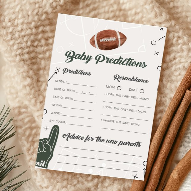 Lámina Juego de pronósticos para bebés en Baby Shower (Football Sports Baby Shower Baby Predictions Game )