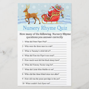 Lámina Juego de prueba de rima de renos de Santa Sleigh