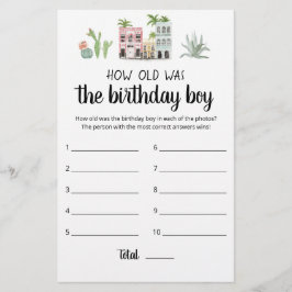 Lámina Juego de qué edad tenía el cumpleañero