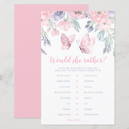 Lámina Juego de '¿Qué Preferiría' con Mariposa Floral Ros
