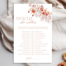 Lámina Juego de '¿Qué Preferiría' para Baby Shower Boho F