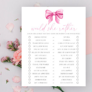Lámina Juego de '¿Qué Preferiría?' para baby shower con l