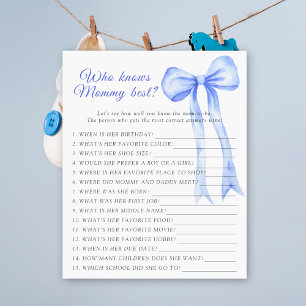 Lámina Juego de quién conoce mejor a mamá en baby shower