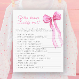 Lámina Juego de quién conoce mejor a papá en baby shower