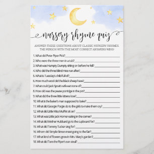 Lámina Juego de Quiz de Rimas Infantiles para Baby Shower