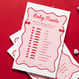 Lámina Juego de Rasgos Bow Cherry Baby Shower Baby