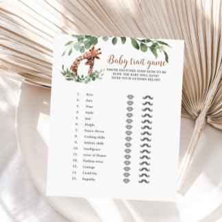 Lámina Juego de rasgos de bebé de jirafa