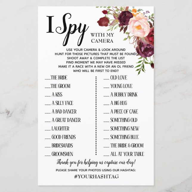 Lámina Juego de recepción de bodas con espías inglés espa (Anverso)