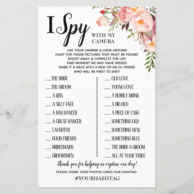 Lámina Juego de recepción de bodas con espías inglés espa (Anverso)