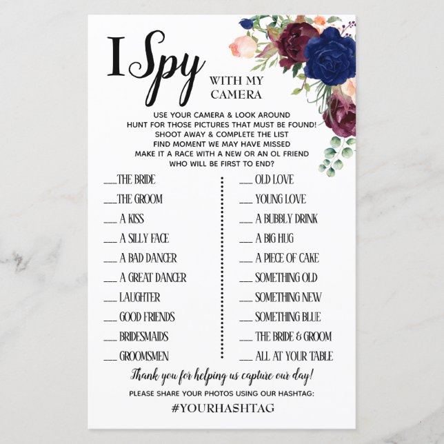 Lámina Juego de recepción de bodas con espías inglés espa (Anverso)