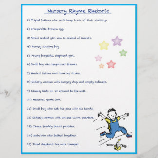 Lámina Juego de retórica de rima de niñera - estilo de ni