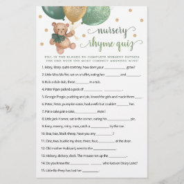 Lámina Juego de Rhyme de Nursery Juego de Prueba Baby Sho