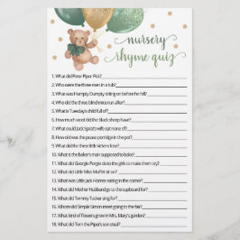 Lámina Juego de Rhyme de Nursery Juego de Prueba Baby Sho