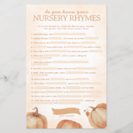 Lámina Juego de rima de la enfermera de Baby Shower de la