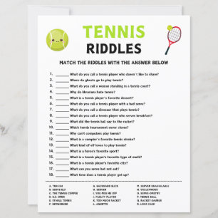 Lámina Juego de Rimas de Tenis