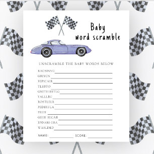 Lámina Juego de rompecabezas de palabras de bebé - Coche