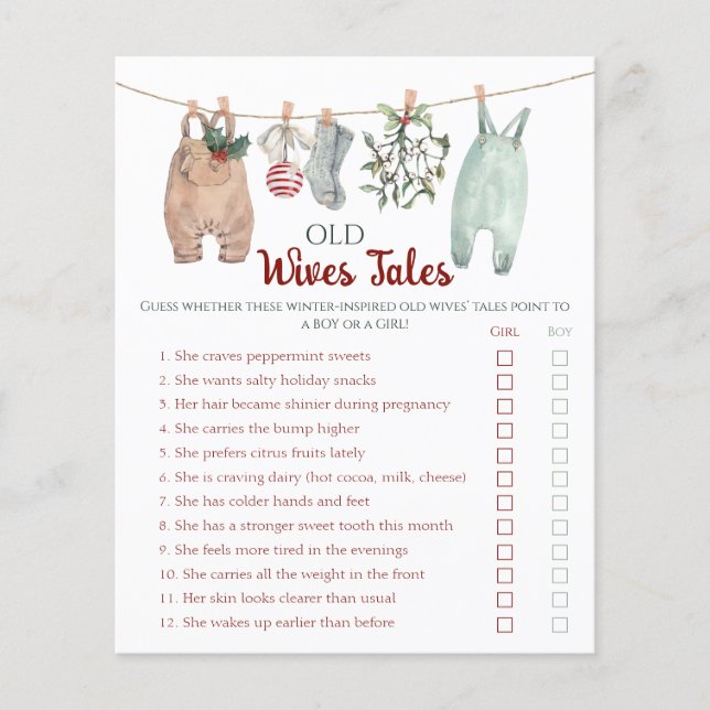 Lámina Juego de Ropa de Navidad Antiguas Supersticiones (Anverso)